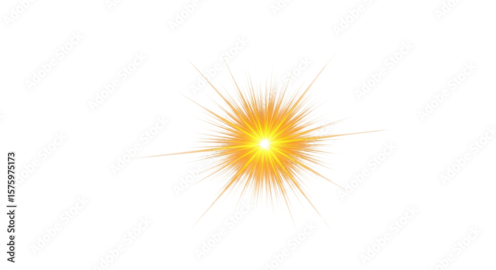 Obraz premium Golden glowing light burst for decorative design elements isolated PNG with Transparent Background