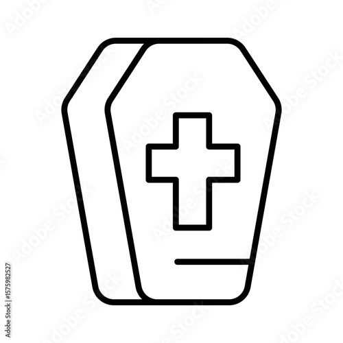Western Coffin Icon Vector. Coffin Logo