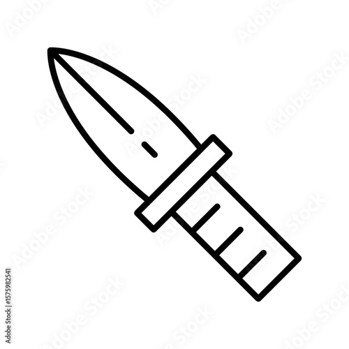 Western Dagger Icon Vector. Dagger Knife Logo