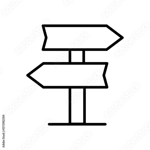 Western Signpost Icon Vector. Direction sign Logo.