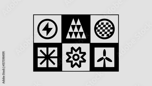 Electricity and energy icon set. Electrical safety black silhouette illustration.