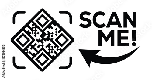 QR code scan icon set. Scan me frame. QR code scan for smartphone. QR code for mobile app, payment and identification. Vector illustration.