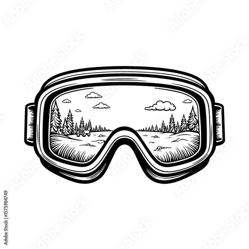 Tactical goggles reflecting battlefield scenery – Kids coloring activity