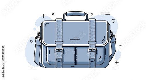 Stylish Blue Satchel Bag with Buckles and Adjustable Strap for Everyday Use or Travel Accessories