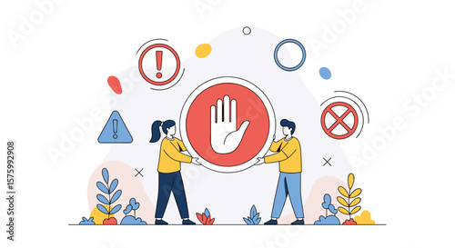 Warning and Prohibition Signs Representing Important Alerts and Restrictions for Safety and Compliance