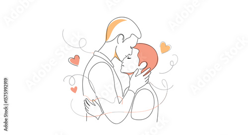 A Tender Moment of Affection Shared Between Two People Embracing in a Gentle Hug