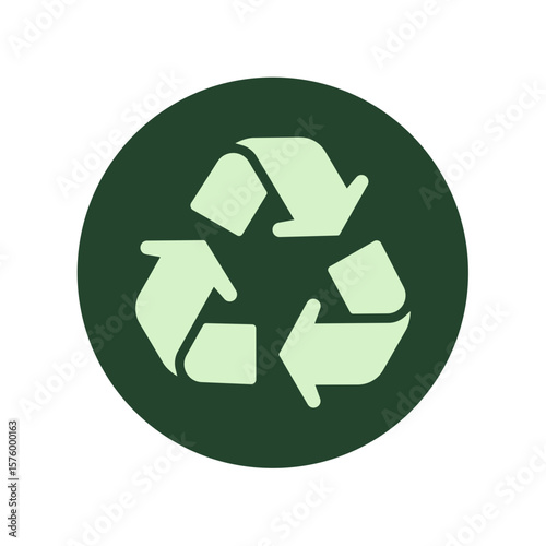 Recycle sign in soft colors. Recycling symbol on transparent background. Vector illustration.