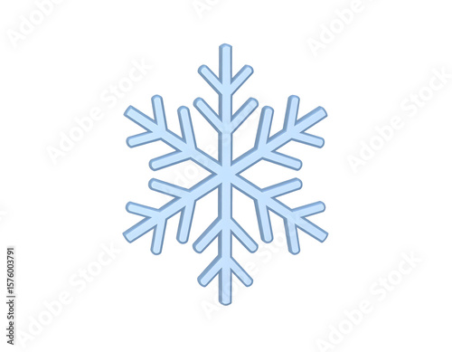 Simple Snowflake on a Black Background