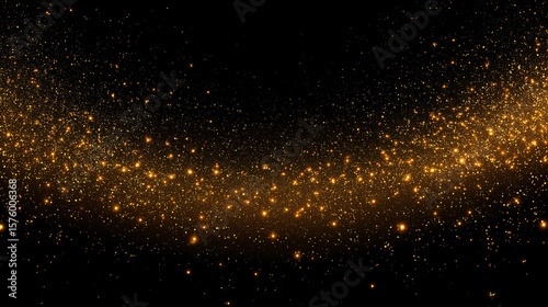 Golden Glitter Explosion in Dark Space(金の粉が広がる幻想的な輝き)