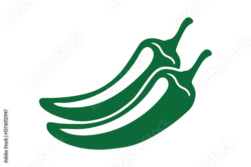 green hot chili pepper icon vector, hot paprika icon vector illustration on white background