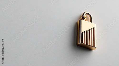 Gold padlock security minimal background website