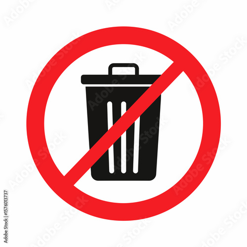 No Littering or Trash Disposal Sign Icon