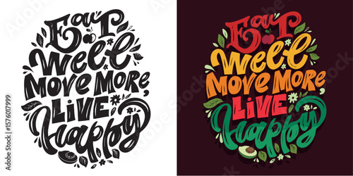 Trendy hand drawn doodle lettering quote about healthy food. Lettering for t-shirt design, mug print, bag print, clothes fashion. 100% hand drawn vector image.
