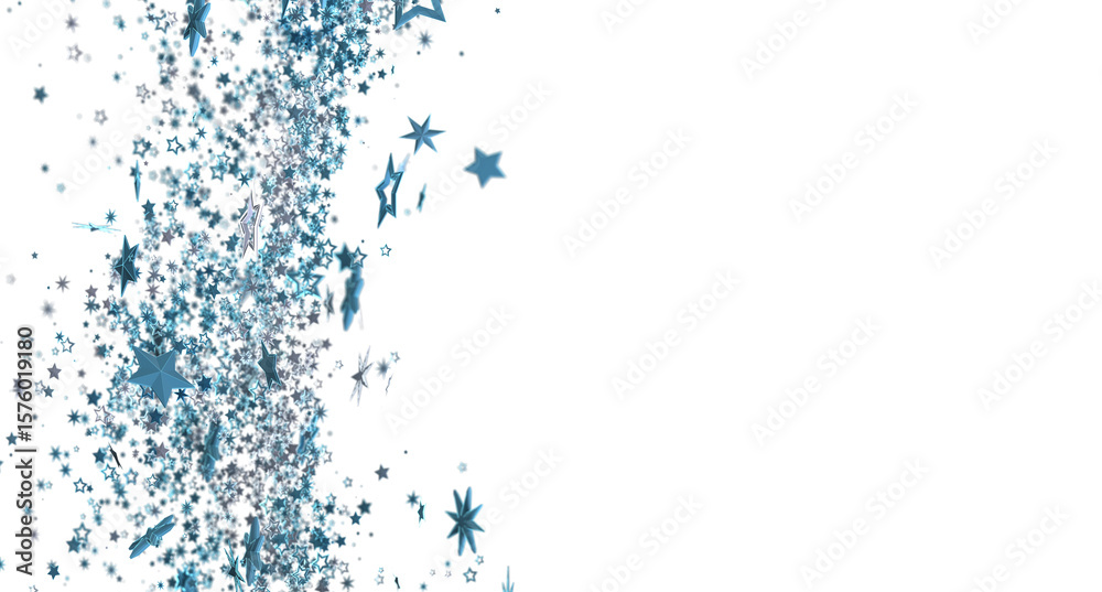 Obraz premium Sparkling blue stars on white. Perfect for celebrations, holidays, and events.