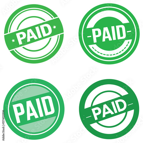 Paid Stamp Set Images - Green Receipt & Settled Seals