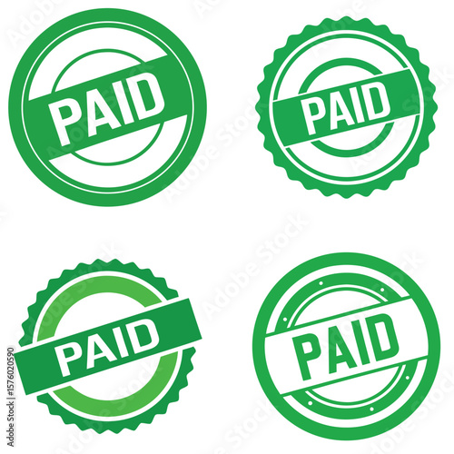 Paid Stamp Set Images - Green Receipt & Settled Seals