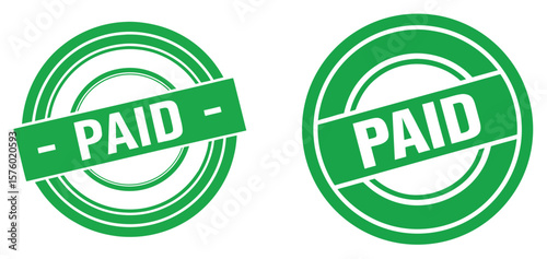 Paid Stamp Set Images - Green Receipt & Settled Seals