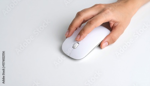 Hand holding wireless computer mouse