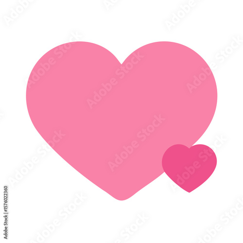 Colored vector icon of pink hearts, symbolizing love, romance, and Valentine's Day. Isolated on a white background