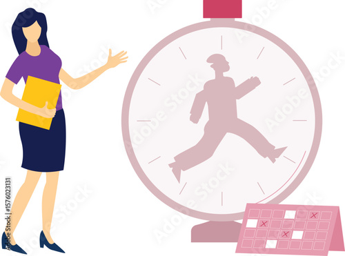 Girl sets time for running