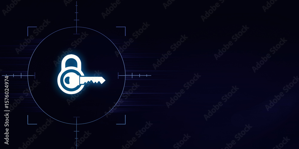 Fototapeta premium Targeted Cybersecurity Unlocking Digital Protection with Precision Access Control