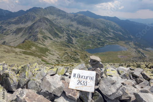 Breathtaking panorama of high-altitude lakes nestled among Carpathian ridges. Retezat National Park