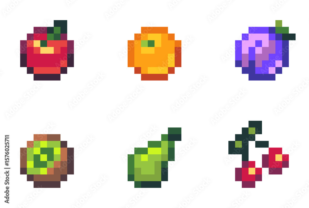 Fototapeta premium Pixel Food & Fruit Pack
