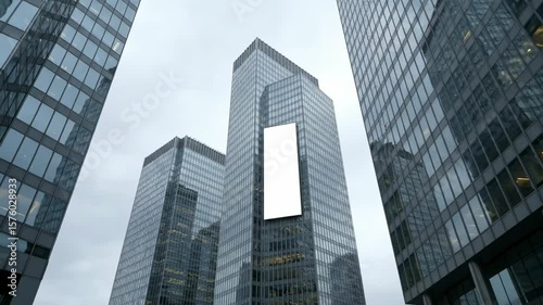 Wallpaper Mural Skyscrapers with a blank billboard on one of them Torontodigital.ca