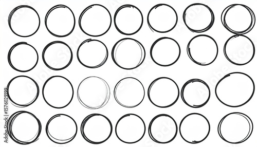 Hand-drawn circle frames