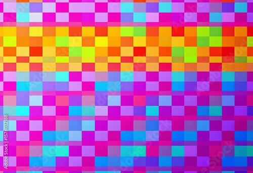Infinitely repeating, flawlessly aligned checkered pattern in vibrant hues, surface, purple
