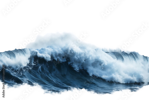 Fototapeta Naklejka Na Ścianę i Meble -  Crashing Ocean Wave With White Foam isolated on a transparent background water