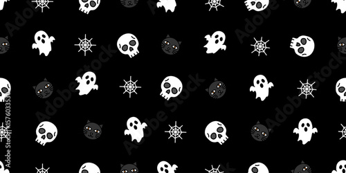 ハロウィンアイコンのシームレスパターン・背景素材
Seamless Pattern of Halloween Icons Background Design