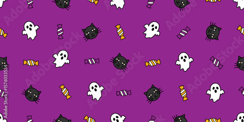 ハロウィンアイコンのシームレスパターン・背景素材
Seamless Pattern of Halloween Icons Background Design