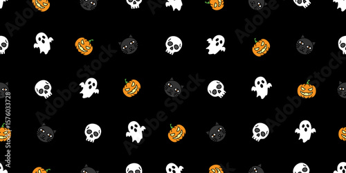 ハロウィンアイコンのシームレスパターン・背景素材
Seamless Pattern of Halloween Icons Background Design