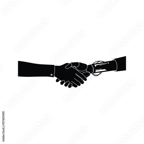 Human and Robot Handshake AI Collaboration Technology Partnership Future of Work