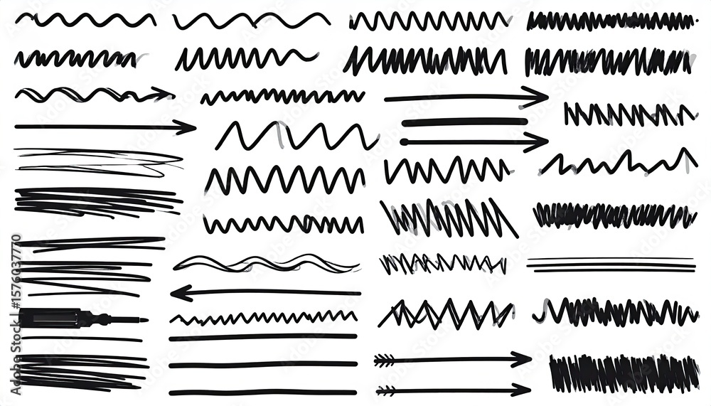 Obraz premium Hand-drawn line art collection