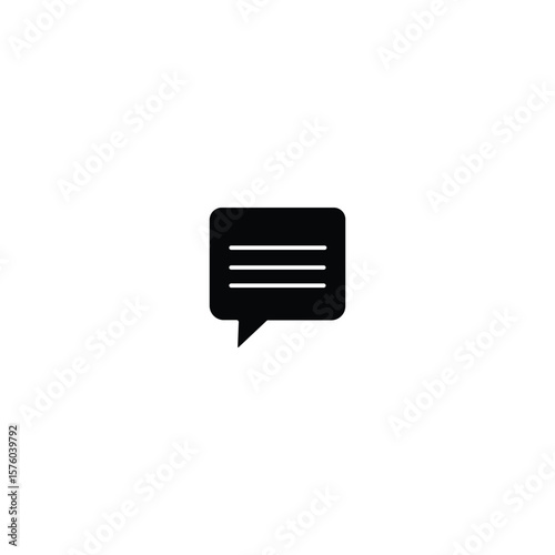 Bold Message Icon Logo – Filled Chat Bubble Symbol for Messaging and Tech UI Design