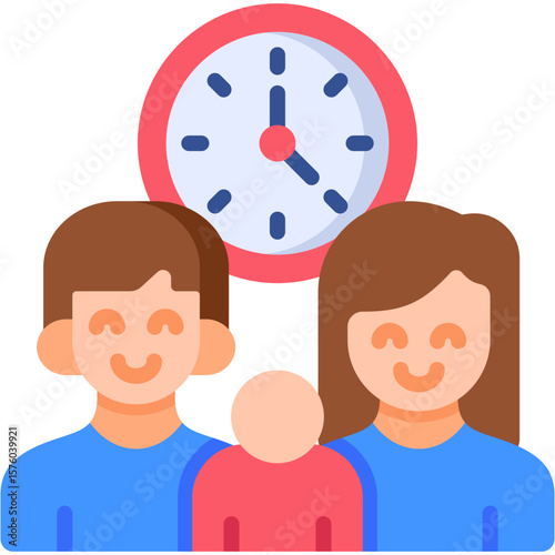 Family Time Flat Icon