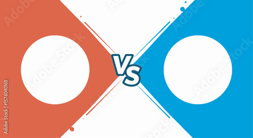 A graphic design displaying a comparison with opposing colors and circles.