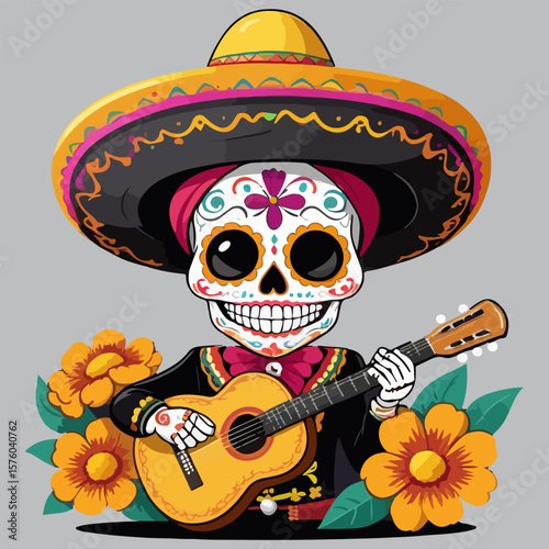 vector skeleton dia de muertos