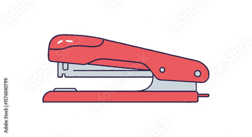 red stapler isolated on white