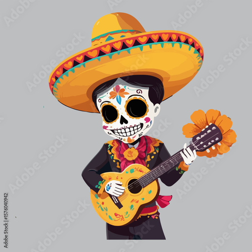 vector skeleton dia de muertos