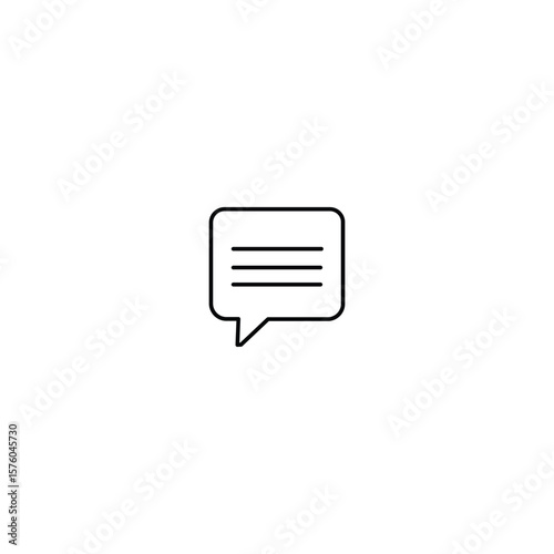 Minimal Message Chat Logo – Clean Line Art Bubble Icon for Messaging and Communication Apps