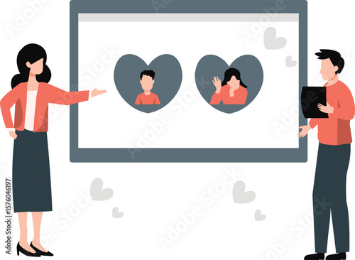 Couple displaying their friends pictures.