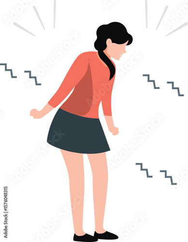 The girl is crying helplessly.