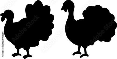 Turkey vector, Vector of Turkey, A set of Turkey animal art designs, Turkey icon isolated