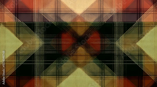 Abstract plaid pattern with intersecting lines and varying shades.