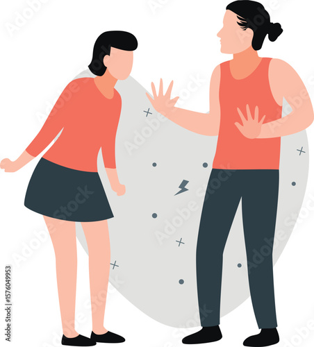 Wife yelling at her husband.
