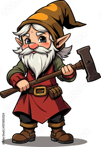 a cartoon character with an axe in his hand