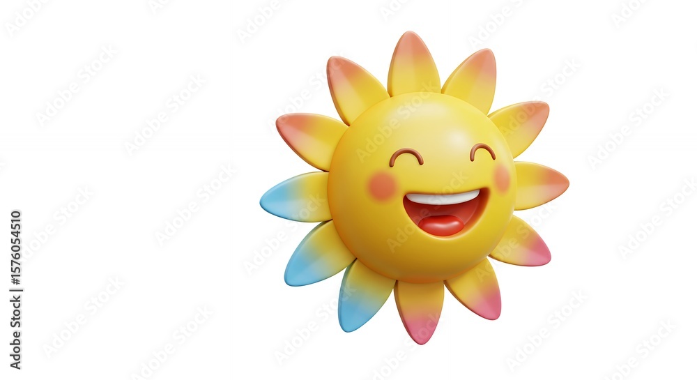 Fototapeta premium Smiling cartoon sun graphic